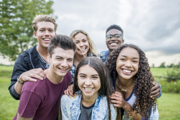Group of teens smiling
